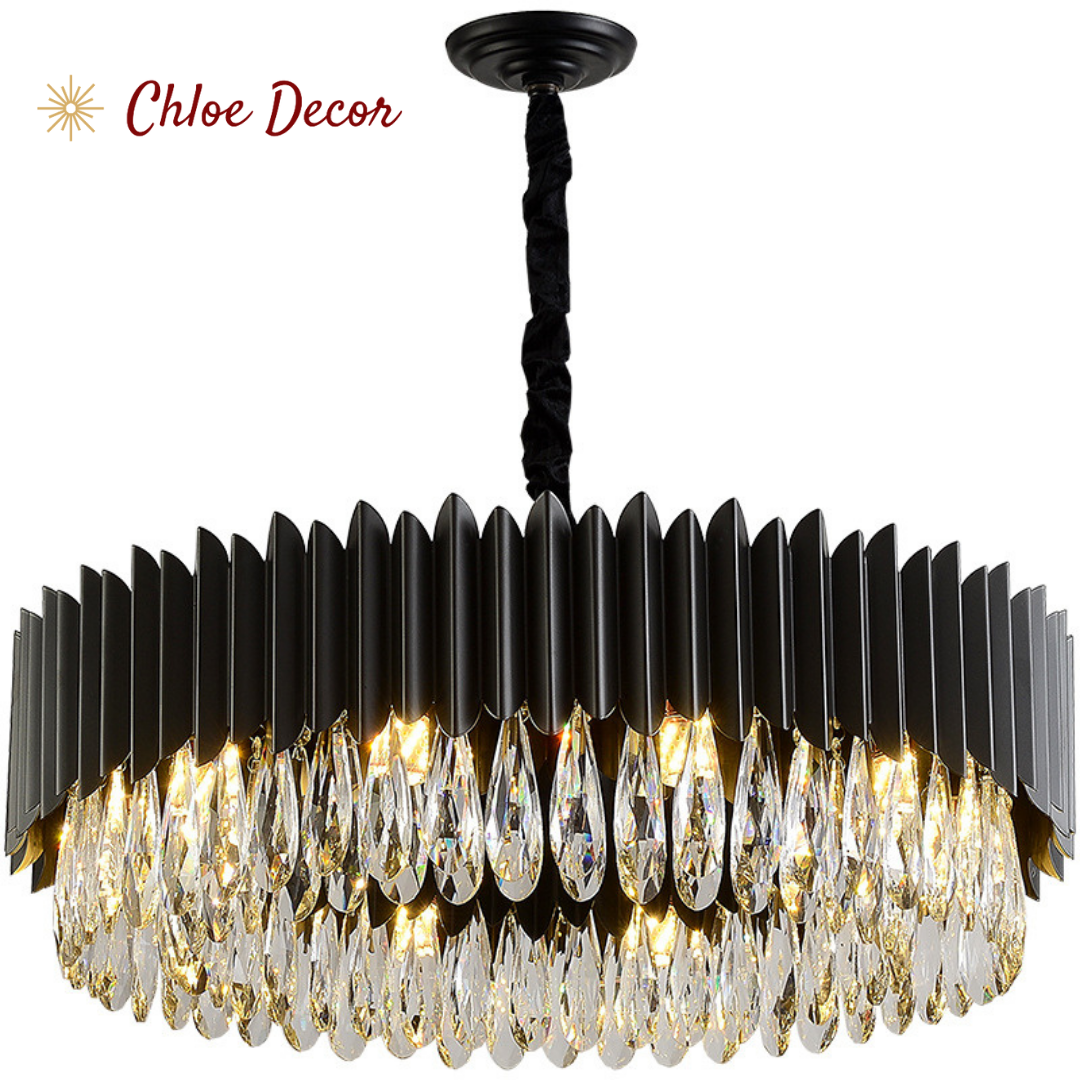 Black And Crystal Round chandelier