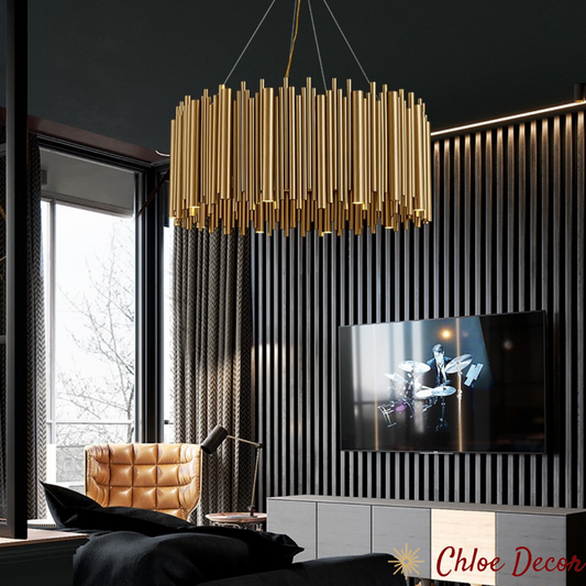 Modern Gold Metal Round  Chandelier