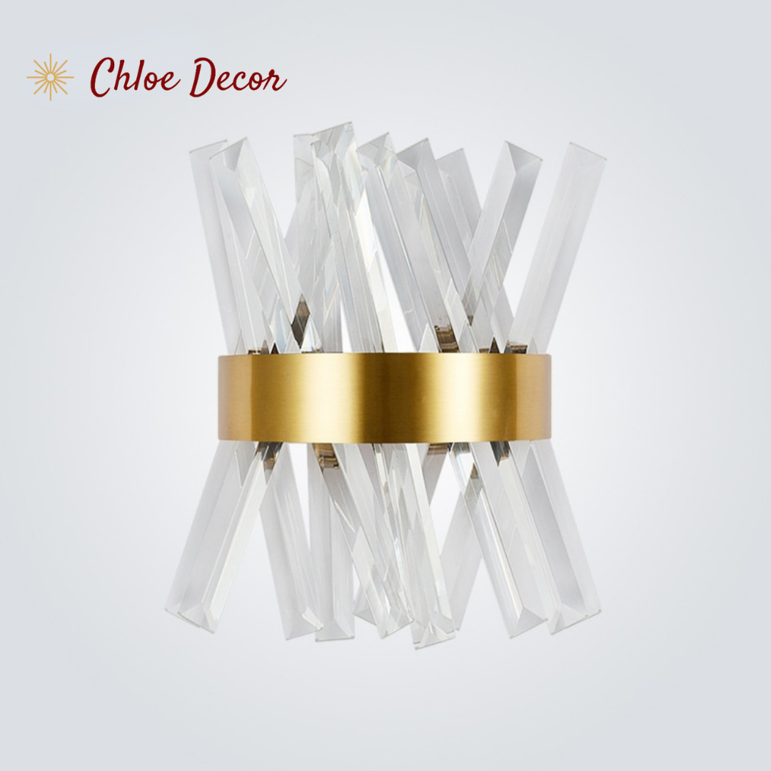 Wall Mounted Gold Rim with Crystal Light