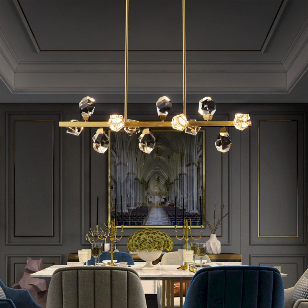 Modern Big Crystal Gold Chandelier Chloe Interiors