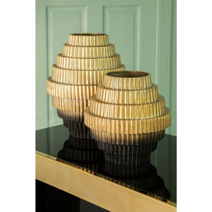 DEOMALI  OMBRE GOLD AND BLACK VASE