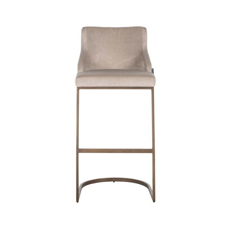 Bar Stool Bolton Khaki velvet / brushed gold