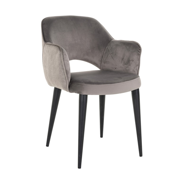 Grey velvet dining chair