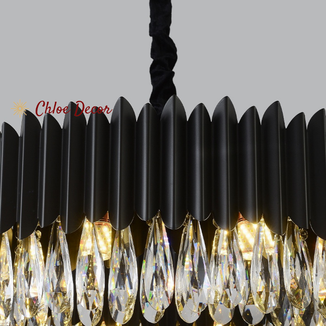 Black And Crystal Round chandelier