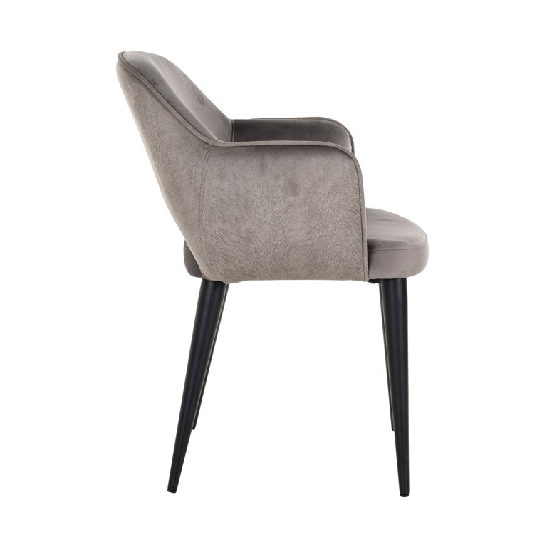 Grey velvet dining chair