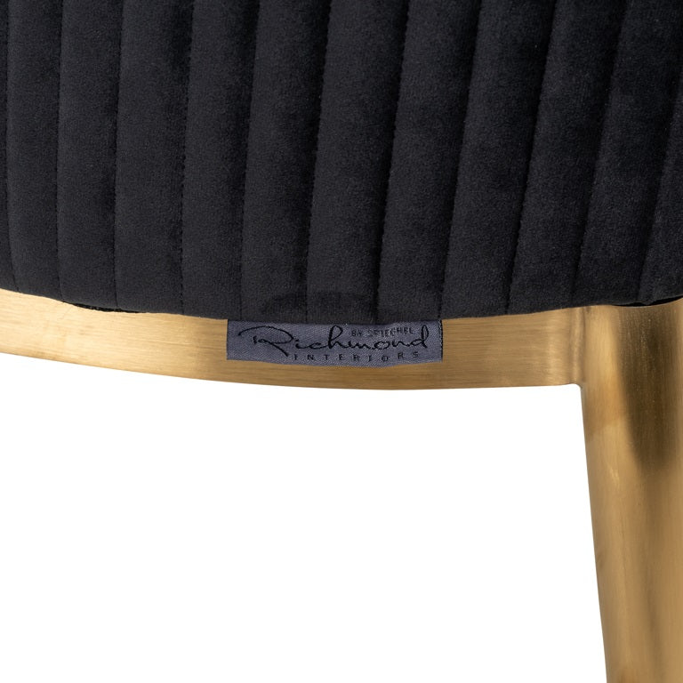 Chair Breeze Antracite velvet / brushed gold