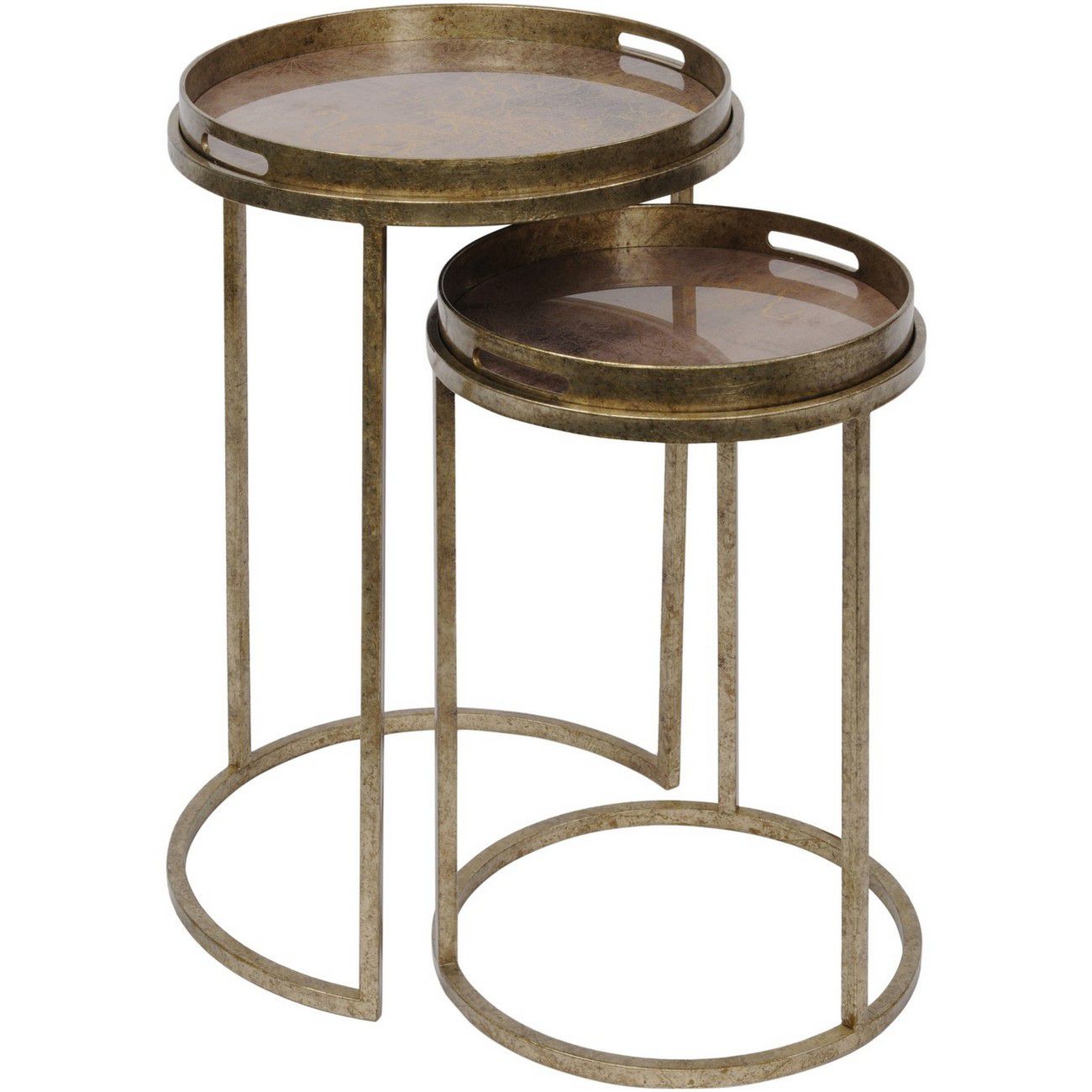 Vienna Antique Gold Atlas Set Of 2 Side Tables