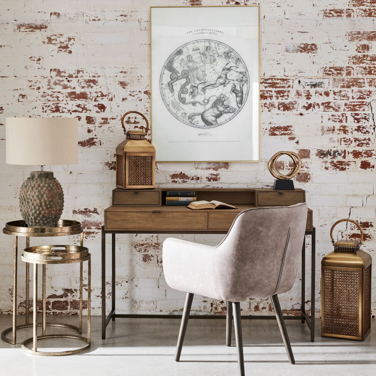 Constellation Map Set of 2 Side Tables