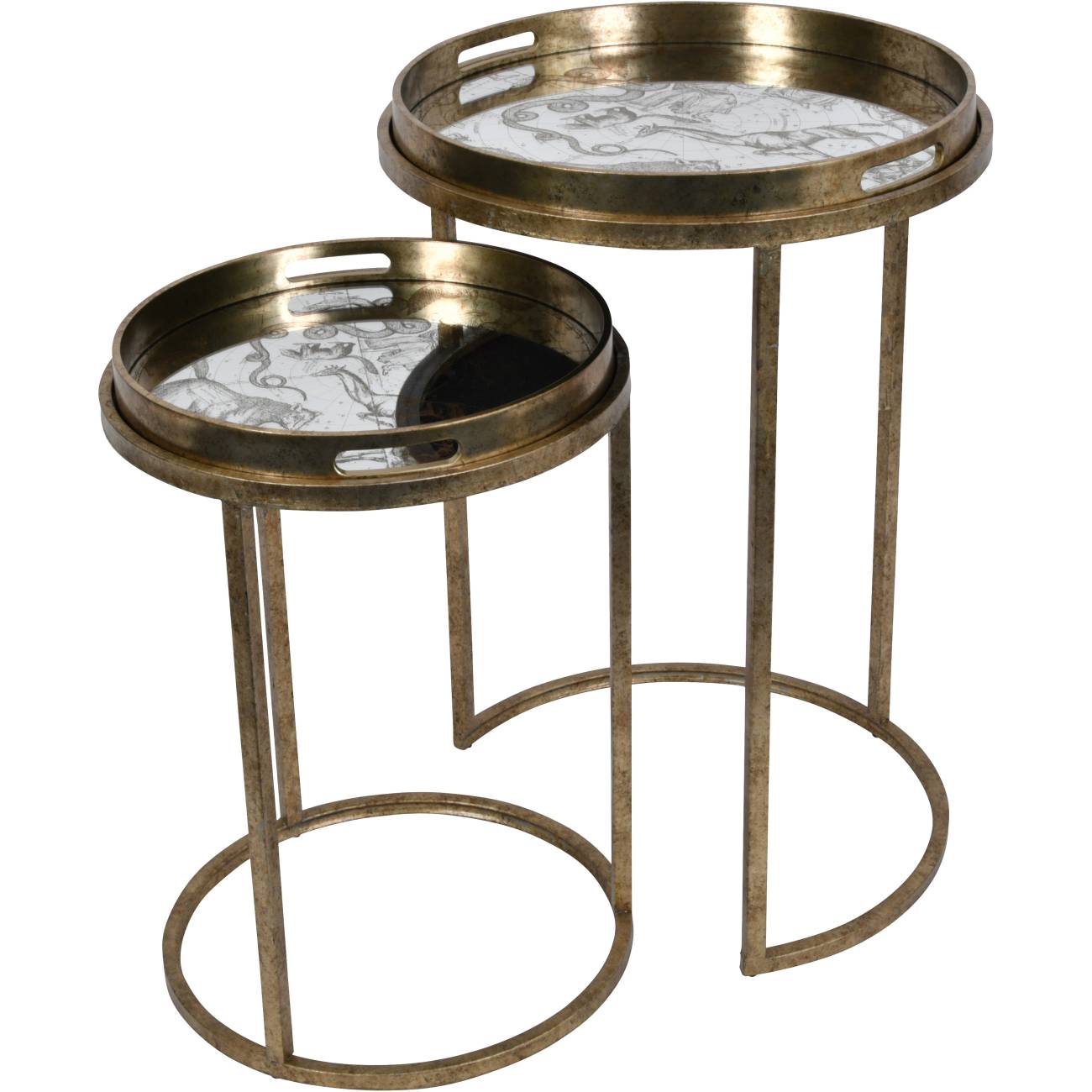 Constellation Map Set of 2 Side Tables