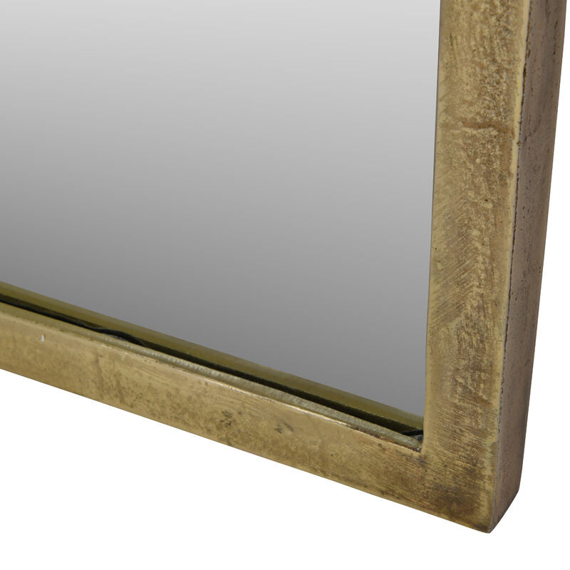 Arched Window Large Mirror in Brass Finish