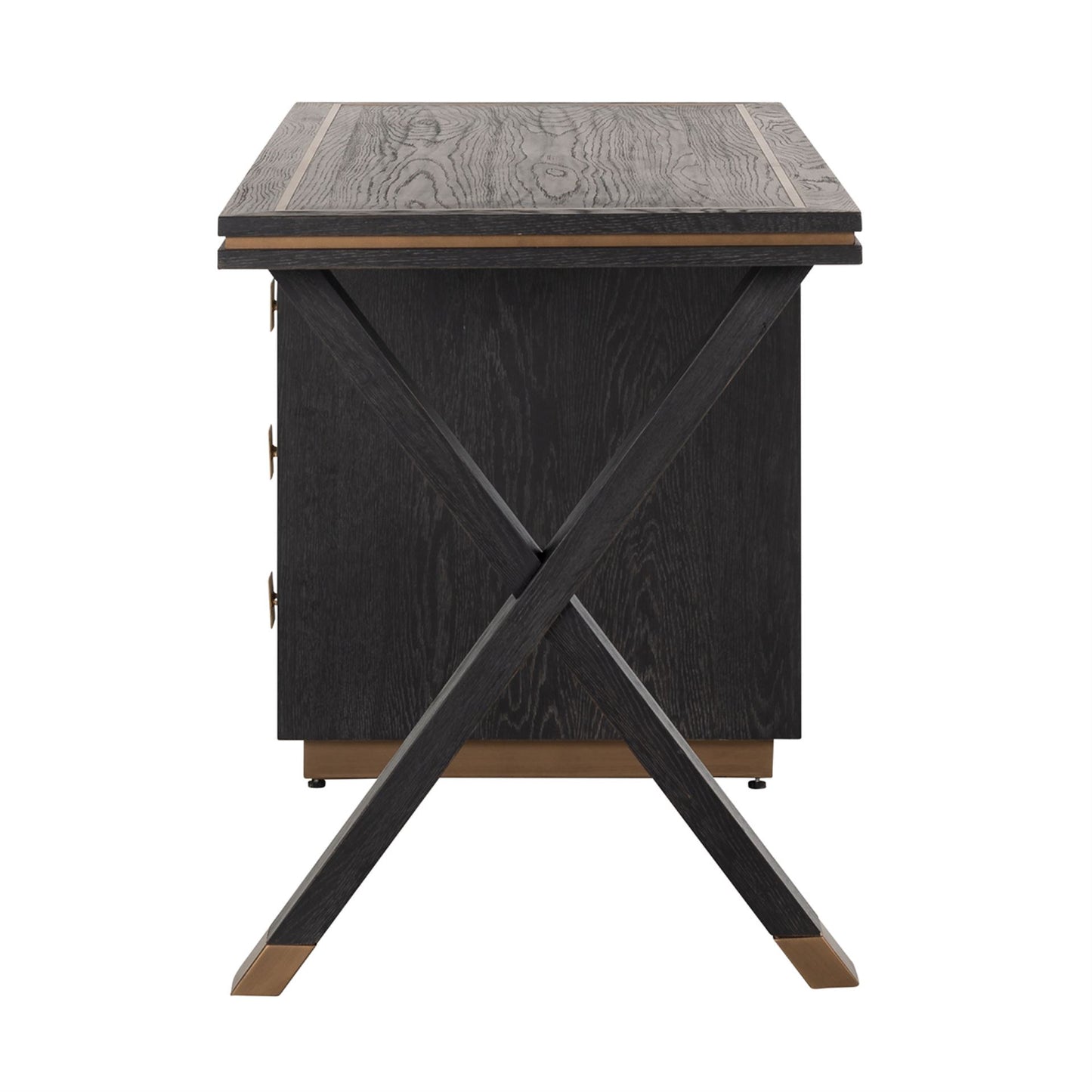 Desk Hunter 3-drawers (Black rustic)