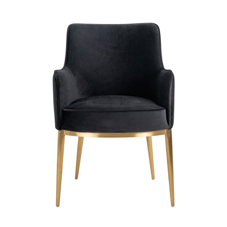 Chair Breeze Antracite velvet / brushed gold