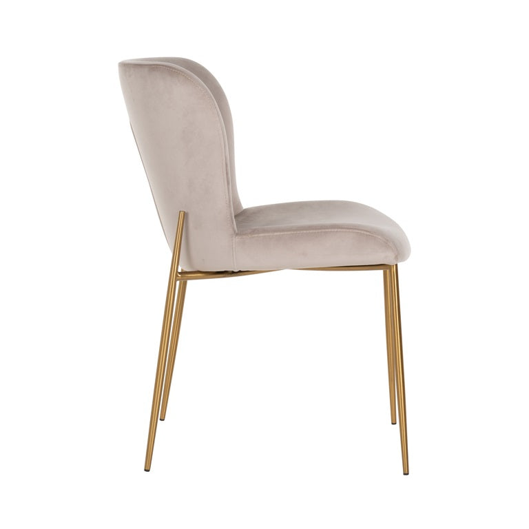 Chair Odessa khaki velvet / burshed gold