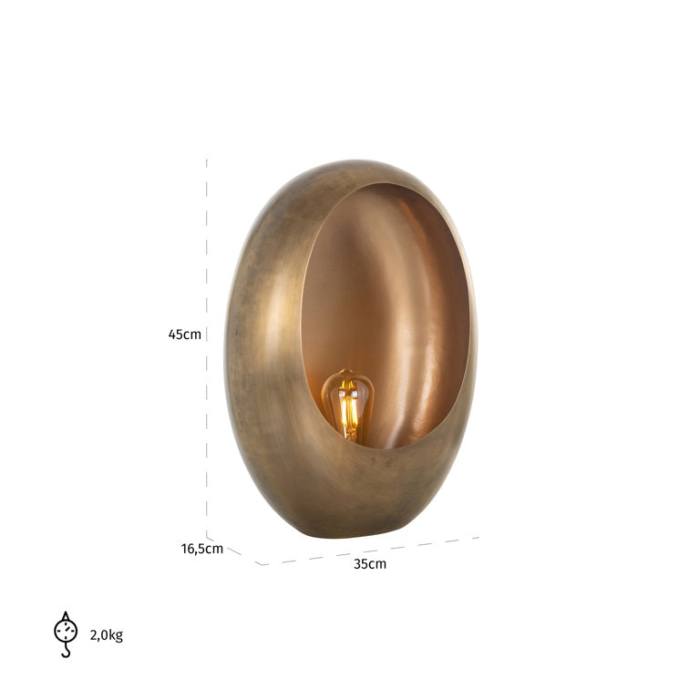 Table lamp eggshell shape