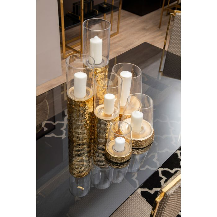 MARTELE  PILLAR GOLD CANDLE HOLDER