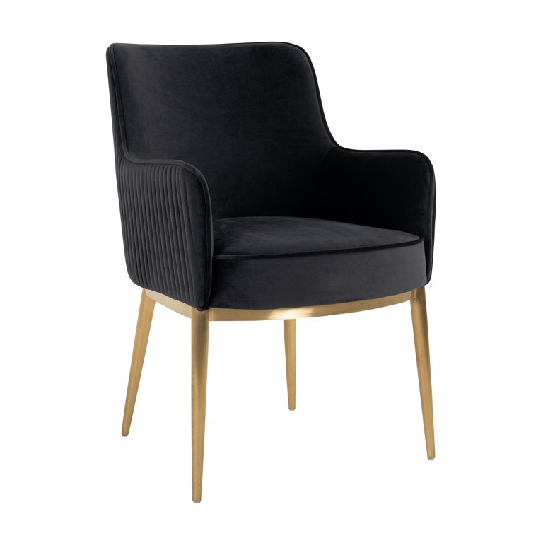 Chair Breeze Antracite velvet / brushed gold