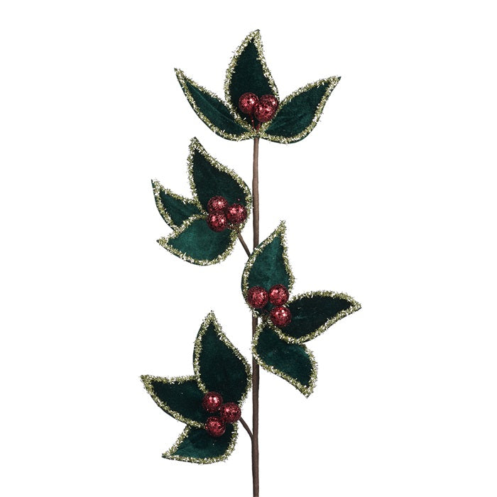 GLITTER HOLLY BERRY STEM 63CM GOODWILL COLLECTION