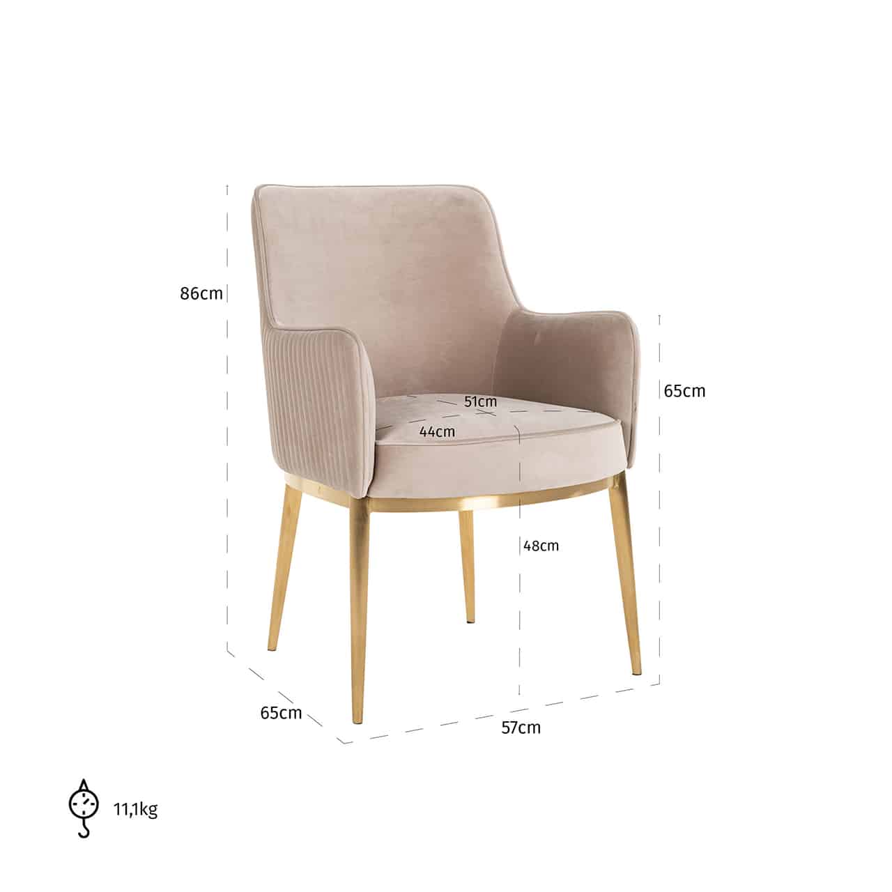 Chair Breeze Khaki Velvet