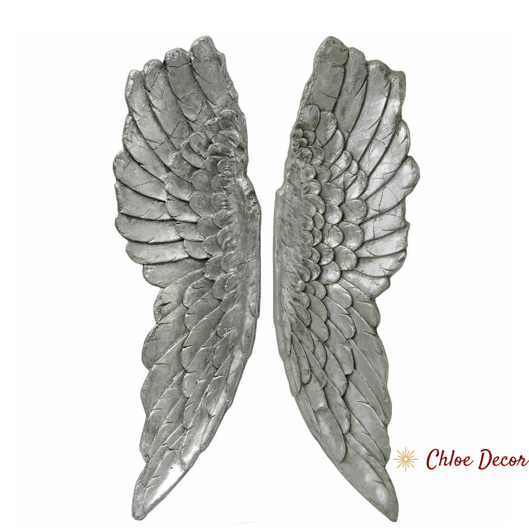 Antique Silver Large Angel Wings