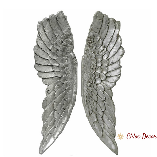 Antique Silver Large Angel Wings