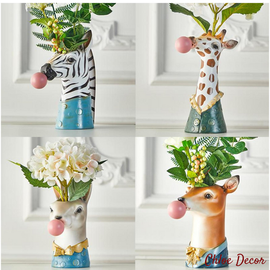 Bubble Gum Giraffe/ Zebra Vase