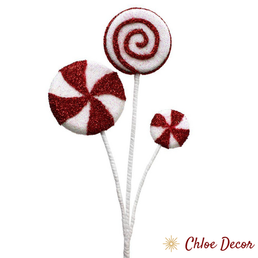 Candy Cane Lollipop Spray Red & White 75cm