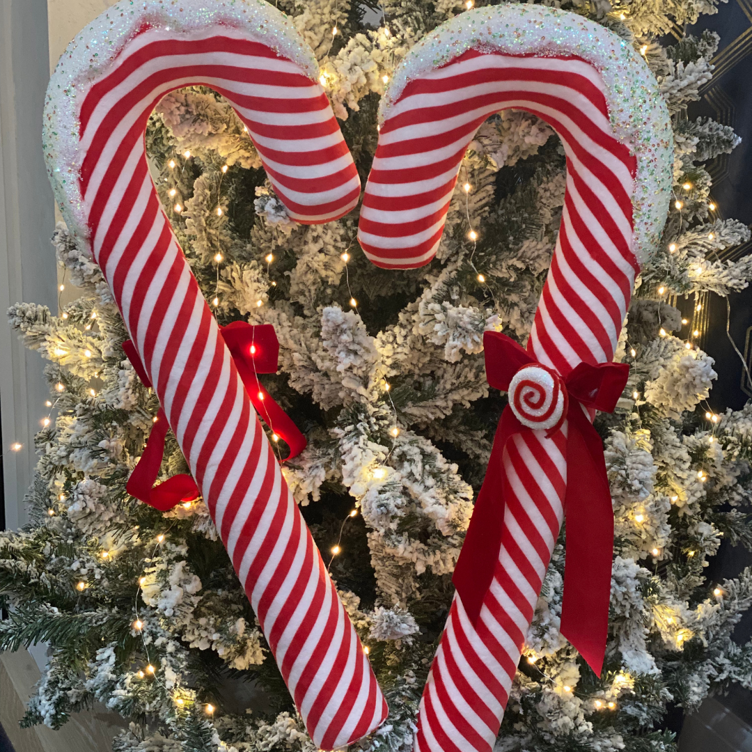 Candy Cane With Bow Red&White 80cm