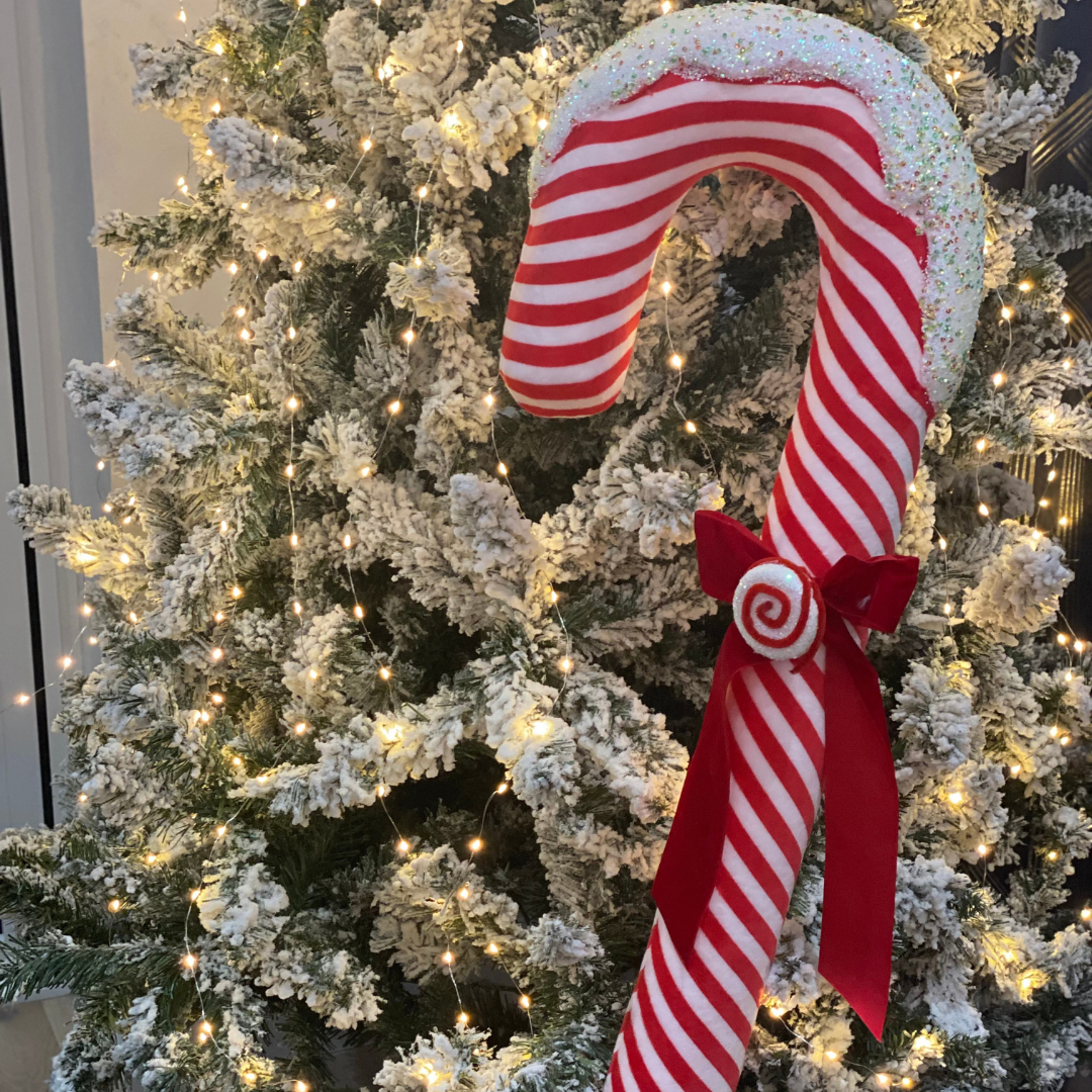 Candy Cane With Bow Red&White 80cm