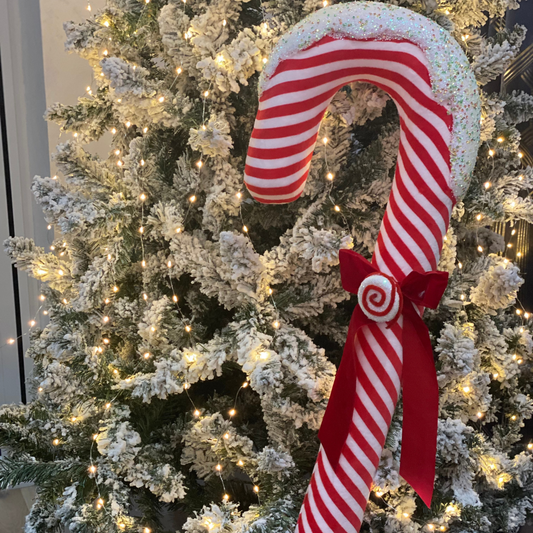 Candy Cane With Bow Red&White 80cm