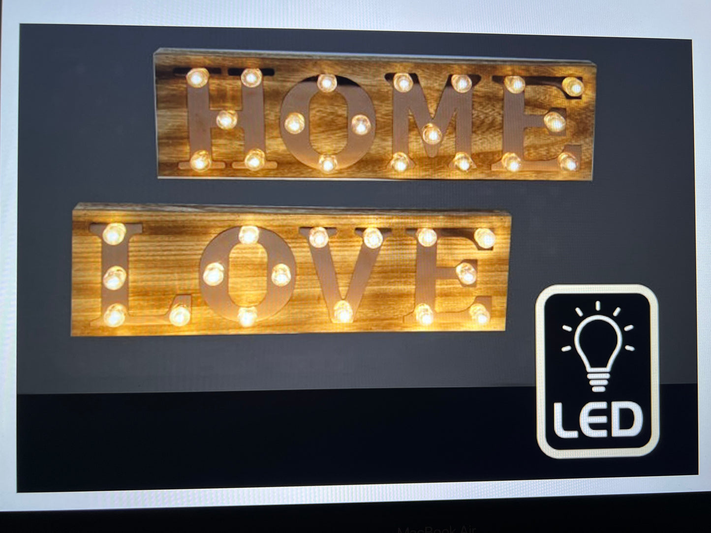 LED MIRROR WORD SIGN